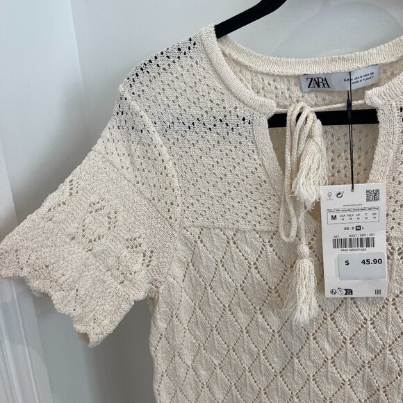 ZARA CREAM MINI DRESS NWT 4331/080/251 - Picture 8 of 9